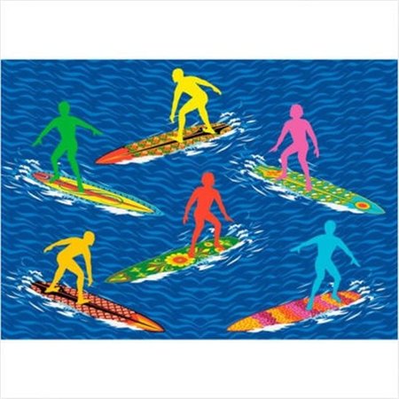 LA RUG, FUN RUGS LA Rug ST-23 3958 Surf Time Surfs "R" Us- Multi-Color ST-23 3958